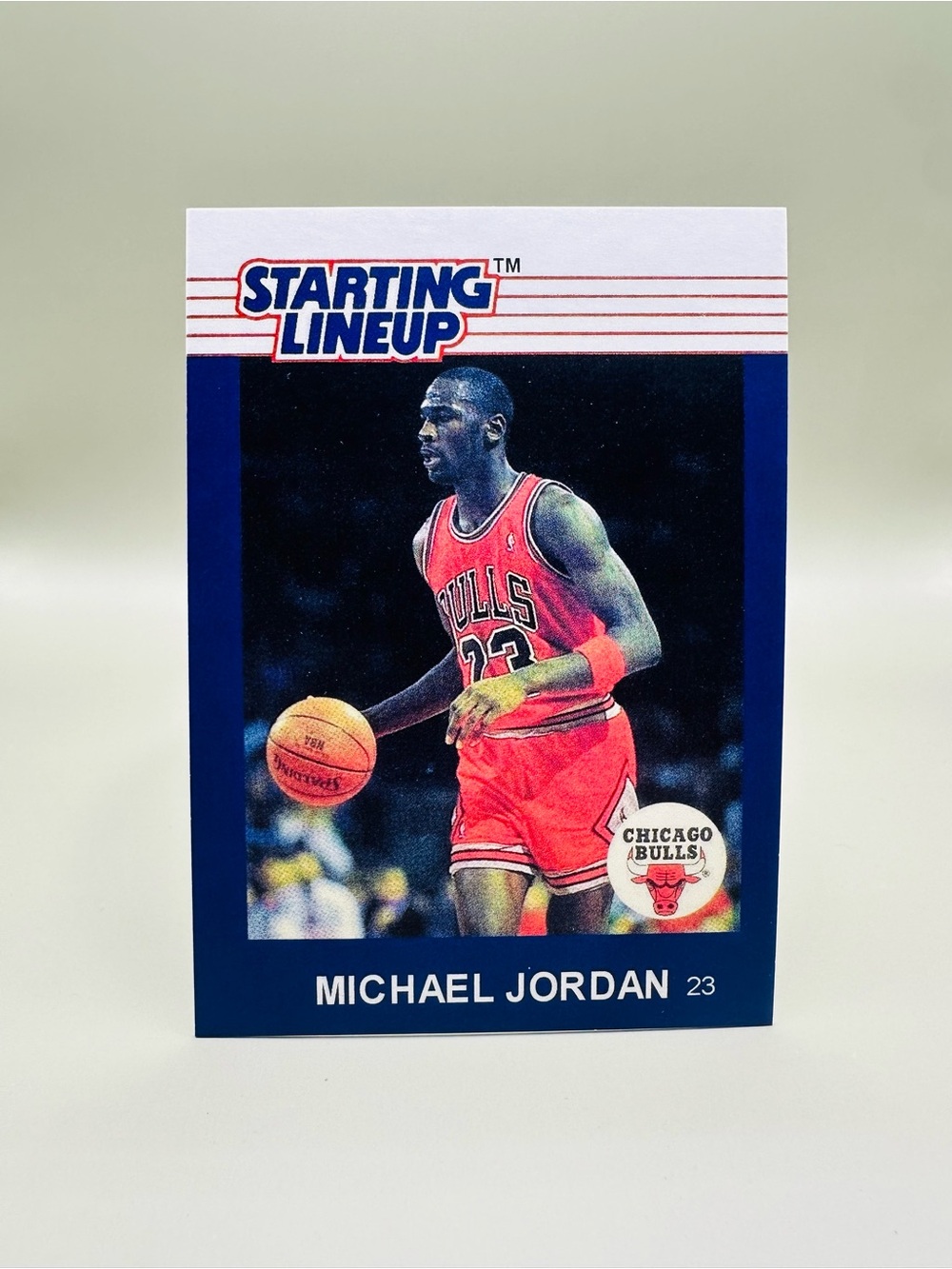 Michael Jordan 1989 Starting Lineup Novelty Basketball Card. Chicago Bulls.